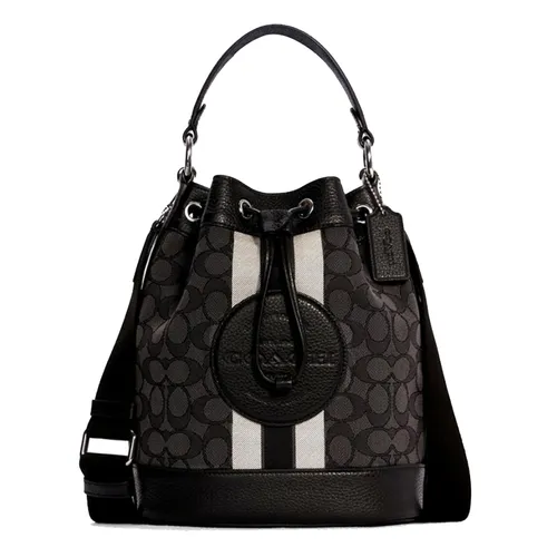 Túi Đeo Chéo Coach C4102 Dempsey Drawstring Bucket Baging In Signature Màu Đen