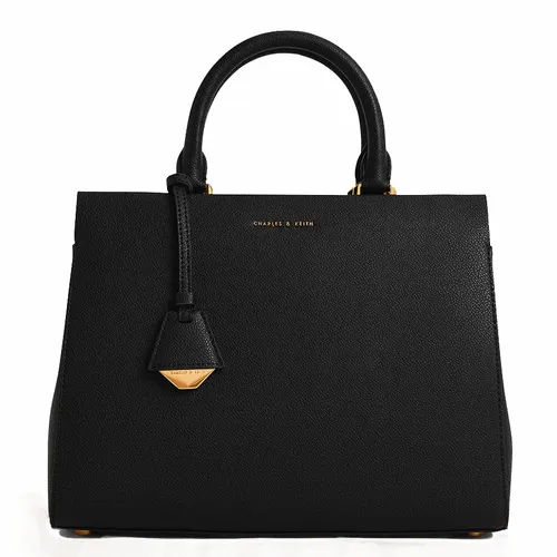Túi Đeo Chéo Nữ Charles & Keith CNK Large Double Handle Bag – Black 50160095-2 Màu Đen