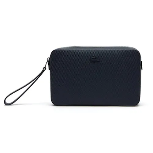 Túi Lacoste Men's Chantaco Piqué Leather Zip Pouch Navy