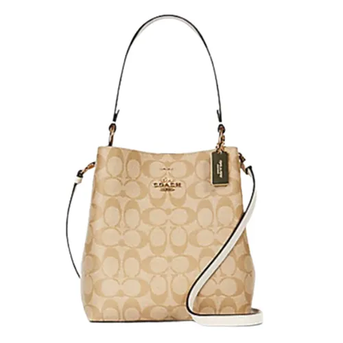 Túi Xách Coach Small Town Bucket Bag In Signature Canvas Màu Nâu