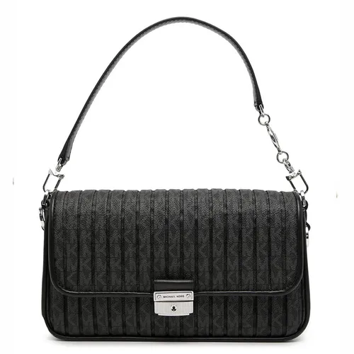 Túi Xách Michael Kors MK Bradshaw Small Pleated Logo Shoulder Bag Màu Đen - Túi xách - Vua Hàng Hiệu