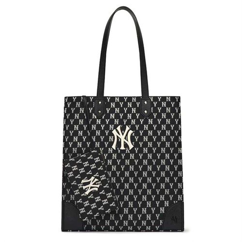 Túi Xách MLB Monogram Shopper Bag New York Yankees 3AORL031N-50BKS Màu Đen