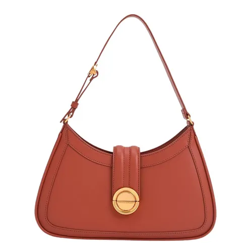 Túi Xách Nữ Charles & Keith CNK Ember Metallic Accent Hobo Shoulder Bag Brick 40781661 Màu Đỏ Gạch
