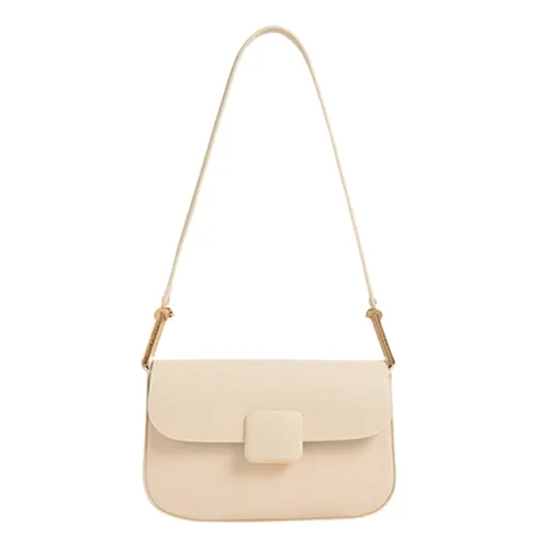 Túi Xách Nữ Charles & Keith CNK Koa Square Push-Lock Shoulder Bag Beige 20270818 Màu Be