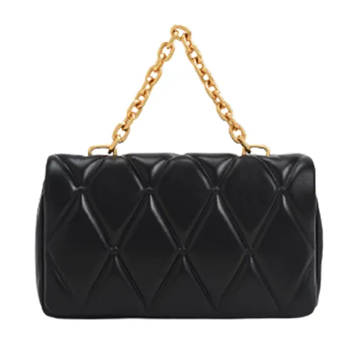 Túi Xách Tay Nữ Charles & Keith CNK Candy Chain-Handle Quilted 80781659 Màu Đen