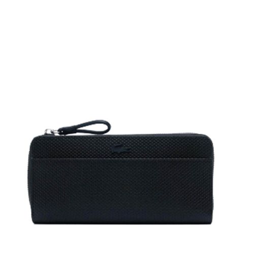Ví Lacoste Women's Chantaco Matte Piqué Leather Zip Wallet Màu Đen