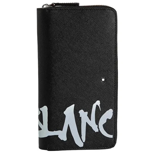 Ví Montblanc Sartorial Calligraphy Leather Zip-Around 12cc Màu Đen