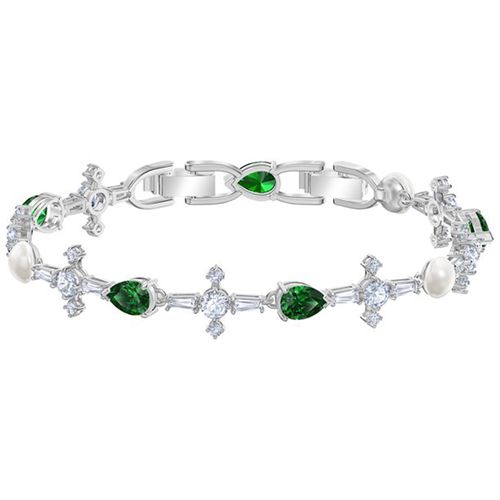Vòng Đeo Tay Swarovski Perfection Bracelet Green Rhodium Plated 5493102 Màu Xanh Bạc