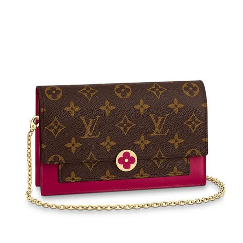 Túi Đeo Chéo Louis Vuitton LV Flore Chain Wallet M69578 Màu Nâu/Đỏ Hồng