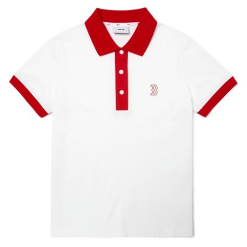 Áo Tshirt Polo MLB Basic Slim Fit Collar LA Dodgers 3FPQ03023-07BLD Màu Trắng Viền Đỏ Size M