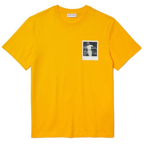 Áo Phông Men’s Lacoste X Polaroid Breathable Thermosensitive Badge T-shirt Màu Vàng Size XS