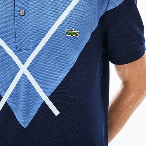 Áo Polo Lacoste Men's Made In France Jacquard Cotton Piqué Polo Shirt Màu Xanh Size M-5