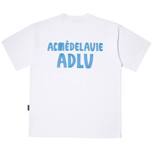 Áo Phông Acmé De La Vie ADLV Marker Basic Logo Short Sleeve T-Shirt Màu Trắng Xanh-2