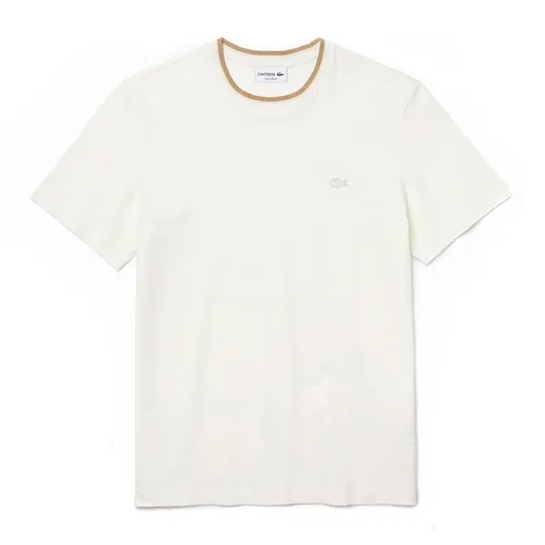 Áo Phông Lacoste Men’s Bicolor Crew Neck Cotton T-shirt Màu Trắng Kem Size S