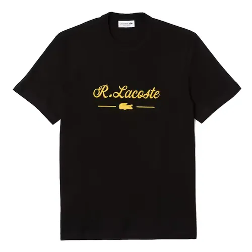 Áo Phông Lacoste Men’s Crew Neck Signature Embroidery Cotton T-Shirt Màu Đen Size S