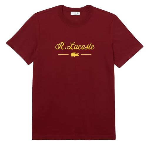 Áo Phông Lacoste Men’s Crew Neck Signature Embroidery Cotton T-Shirt Màu Đỏ Đô