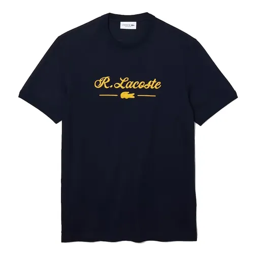 Áo Phông Lacoste Men’s Crew Neck Signature Embroidery Cotton T-Shirt Màu Xanh Navy