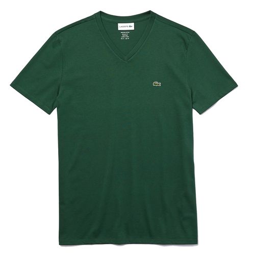 Áo Phông Lacoste Men's V-Neck Pima Cotton Jersey T-Shirt Màu Xanh Lá Size XS