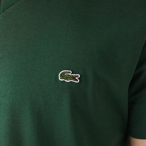 Áo Phông Lacoste Men's V-Neck Pima Cotton Jersey T-Shirt Màu Xanh Lá Size XS-5