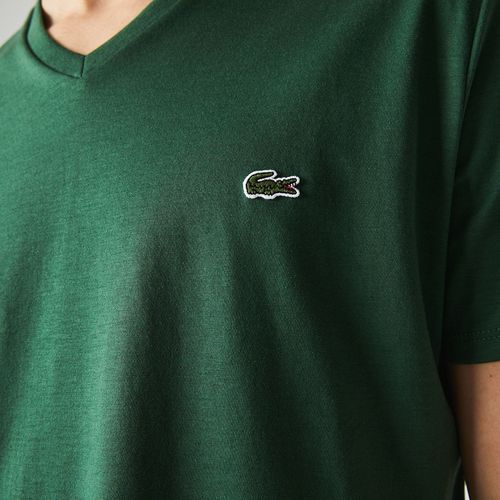 Áo Phông Lacoste Men's V-Neck Pima Cotton Jersey T-Shirt Màu Xanh Lá Size XS-6