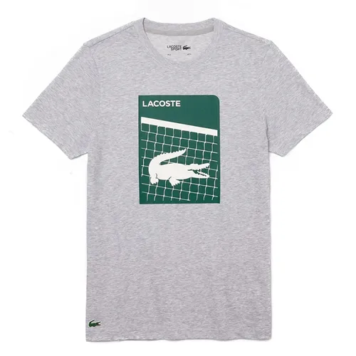 Áo Phông Nam Lacoste Sport Short Sleeve Croc on Court Graphic Jersey Technical T-Shirt Màu Xám Size M