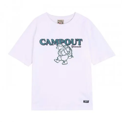 Áo Phông WHOAU Camping Bear Embroidered T-shirt WHRAB2507U Màu Trắng - Thời trang - Vua Hàng Hiệu