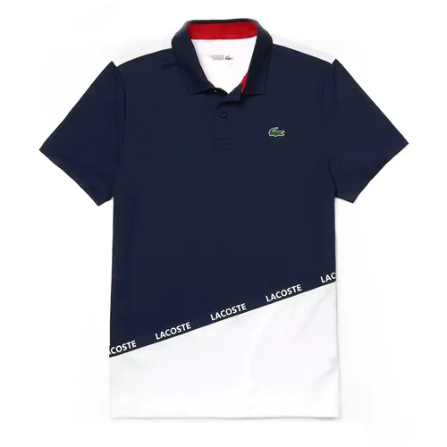 Áo Polo Lacoste Sport Signature Band Breathable Colourblock Navy Trắng Size XS