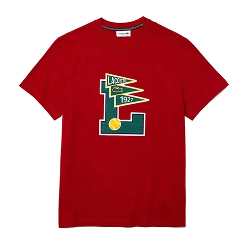 Áo Thun Lacoste Men’s Crew Neck Pennants L Badge Cotton T-Shirt Màu Đỏ Size L