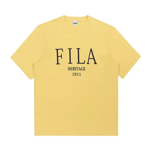 Thời trang Fila Vàng Áo thun - Áo Thun Unisex Fila Heritage Serif Logo FE2RSD5111X-YEW Màu Vàng - Vua Hàng Hiệu