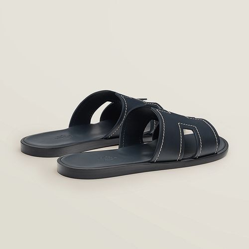 Dép Hermès Izmir Leather Sandals Màu Xanh Navy Size 40-2
