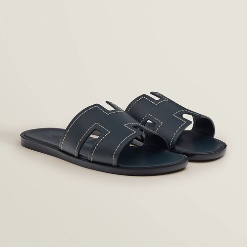 Dép Hermès Izmir Leather Sandals Màu Xanh Navy Size 40-5