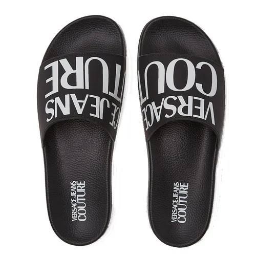 Dép Versace Jeans Couture Slides Black 72YA3SQ6 ZS201 899 Màu Đen Size 39