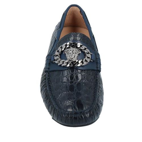 Giày Lười Versace Men's Blue Loafer Màu Xanh Navy Size 39-3