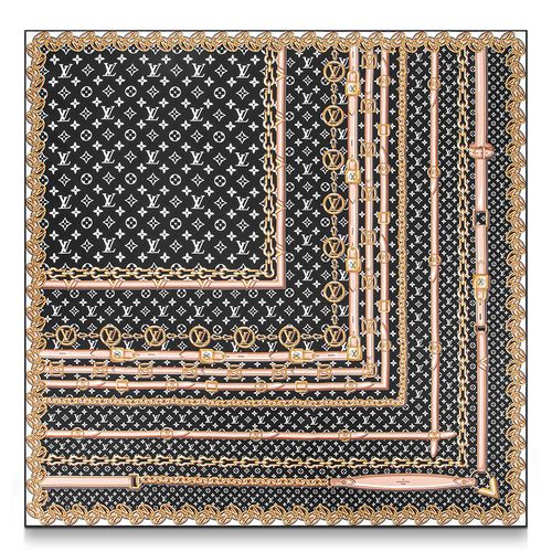Khăn Louis Vuitton Monogram Forever Square M77331 Màu Đen-4