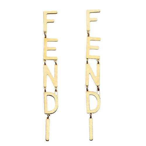 Khuyên Tai Fendi Signature Earrings Gold-coloured Earrings Vàng Gold-1