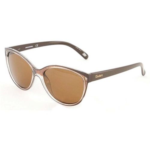 Kính Mát Skechers Polarized Cat Eye Ladies Sunglasses SE4139 48H 56 Màu Nâu