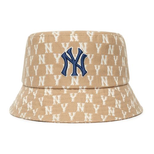 Mũ MLB Monogram Classic Bucket Hat New York Yankees 3AHTFF02N-50BGD Màu Be Đậm