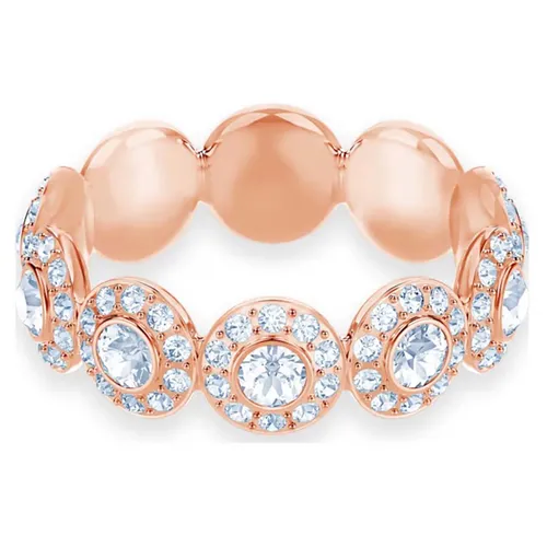 Nhẫn Swarovski Angelic Ring Round Cut, White, Rose Gold-Tone Plated Màu Vàng Hồng Size 55