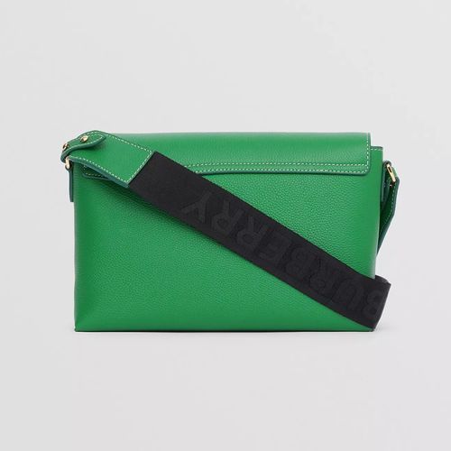 Túi Đeo Chéo Burberry Leather And Vintage Check Note Crossbody Bag Màu Xanh Green-3