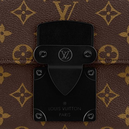 Túi Đeo Chéo Louis Vuitton LV S Lock Messenger Bag Monogram Macassar Coated Canvas Màu Nâu-3