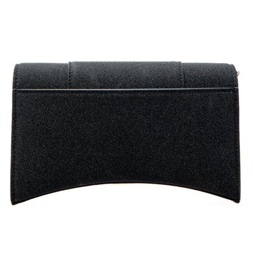 Túi Đeo Vai Balenciaga Wallet Black Calf Leather Shoulder Bag Màu Đen Nhũ-3