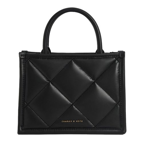 Túi Xách Charles & Keith Celia Quilted Double Handle Tote Bag CK2-30781600 Màu Đen