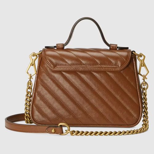 Túi Xách Gucci GG Marmont Mini Top Handle Bag ‎583571 0OLFT 2535 Màu Nâu-2