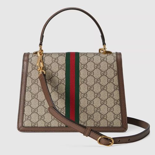 Túi Xách Gucci Ophidia Small Top Handle Bag With Web Màu Nâu Be-4
