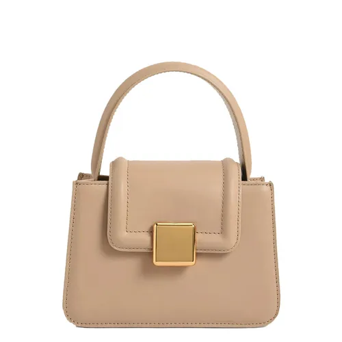 Túi Xách Nữ Charles & Keith CNK Leather Metallic Accent 50840466 Màu Nude