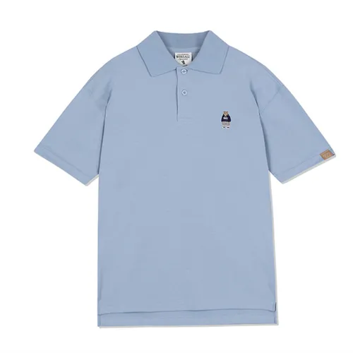 WHOAU Áo Polo - Áo Polo WHOAU Steve Short Sleeve Collar T-Shirt WHHAC2414U Màu Xanh Blue Size M - Vua Hàng Hiệu