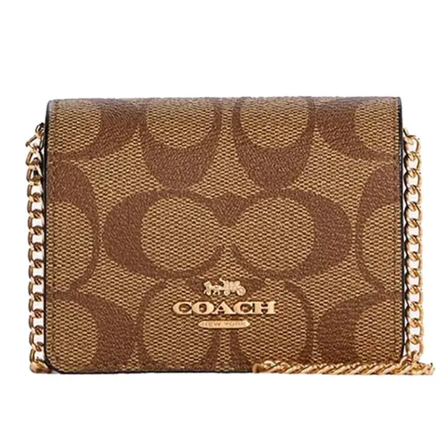 Ví Nữ Coach Gift Set On A Chain With Charms Mini Wallet Màu Nâu
