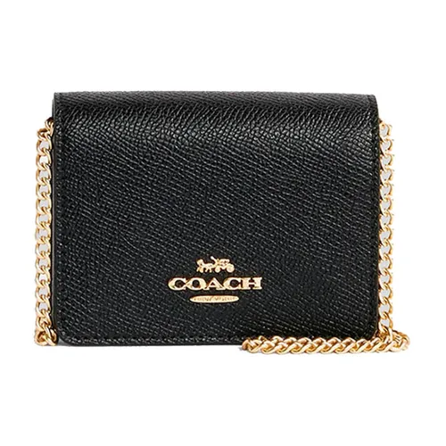 Túi xách - Ví Nữ Coach Mini Wallet On A Chain C0059 Black Màu Đen - Vua Hàng Hiệu