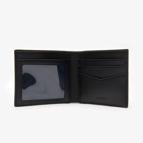Ví Lacoste Men's Chantaco NH2824CE Piqué Leather 3 Card Wallet Màu Đen-1