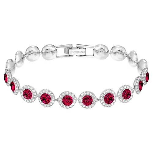 Vòng Đeo Tay Swarovski Angelic Braceletred, Rhodium Plated Màu Bạc Phối Đỏ